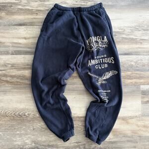 YoungLA Joggers Medium Navy Blue Graphic Sweatpants Young Ambitious Club
